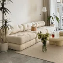 Cream Style Sofa, Small-sized Lamb Velvet Fabric Sofa Bed, Straight Row Living Room, New Lazy Sofa Recliner Sofa
